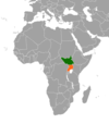 Location map for South Sudan and Uganda.