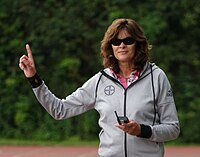 Vizeweltmeisterin wurde Ulrike Meyfarth (hier im Jahr 2016), 1972 Olympiasiegerin, amtierende Europameisterin und Weltrekordinhaberin