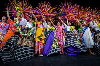 A group of Filipinas each wearing a variety of traditional Philippine dress that exhibits its colorful culture. Photograph: EMMAN A. FORONDA (CC BY-SA 4.0)