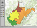 Districts de Virginie-Occidentale de 1973 à 1982.