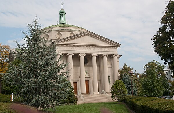 University Baptist Church across from Johns Hopkins University