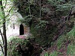 Wallace's Cave and location in small gorge, Lugar Gorge, Auchinleck, East Ayrshire.jpg
