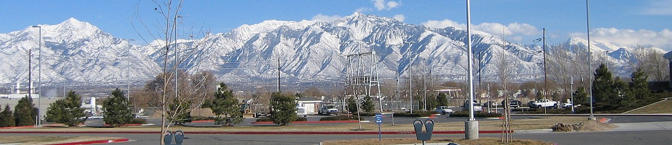 La chaîne Wasatch vue du campus de Salt Lake City.