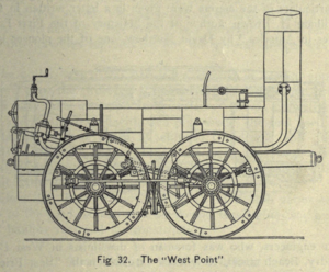 Side elevation diagram of the West Point (smokestack truncated).