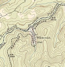 Wilsonia on a 1921 USGS topographical map. WilsoniaWV1921Map.JPG