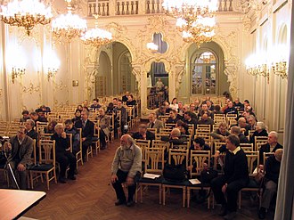 Meeting of the St Petersburg Mathematical Society in the House of Scientists, St Petersburg, 22 December 2005 Zasedanie PMO DU.JPG