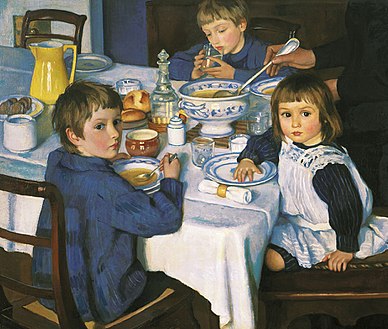 En el desayuno 1914