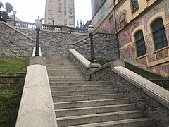 The Bixiga staircase, in front on Dom Orione Square