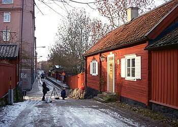 Åsögatan 1902 og 2009, vy mod vest fra omtrent samme punkt