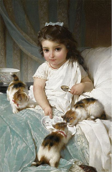 File:Émile Munier, 1882 - Feeding new friends.jpg