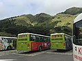 Charter Bus in parking lot in Taipei City, Yangming Mountain