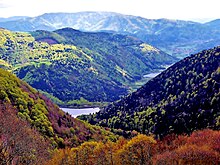 Lacs d'Alfeld et de Sewen vus du sommet du ballon d'Alsace.