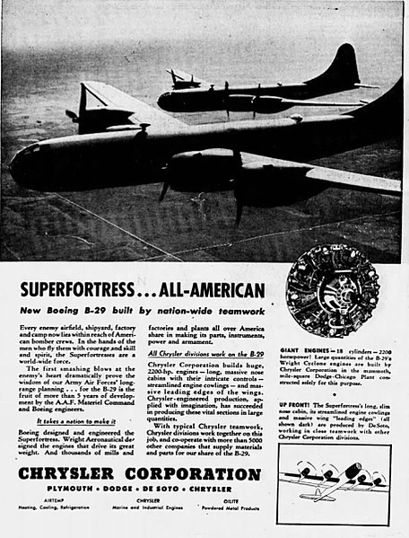 File:1944 - B-29 Superfortress Chrysler - 11 Jul MC - Allentown PA.jpg