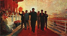 A propaganda oil painting of Mao during the Cultural Revolution (1967) 1967-11 1967Nian Mao Ze Dong Jie Jian Hong Wei Bing You Hua .jpg