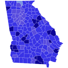 1978 Georgia gubernatorial election results map by county.svg