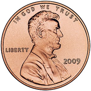 US 1 cent coin.