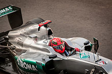 Photographie de Michael Schumacher lors du Grand Prix d'Italie 2012