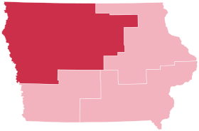 2016 United States presidential election in Iowa election results by congressional district.svg