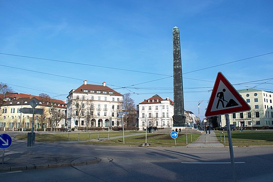 Obelisk at the Karolinenplatz in Munich, Germany