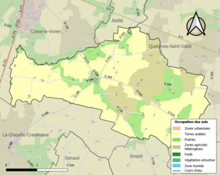 Kolorowa mapa przedstawiająca użytkowanie gruntów.