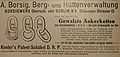 A. Borsig Werbung 1913
