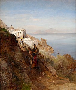 Coast in Sorrento label QS:Len,"Coast in Sorrento" label QS:Lde,"Küste von Sorrent" 1881