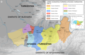 Map of Uzbek Khanates forming Afghan-Turkestan, 19th century Afghan-Turkestan in 19th century.png