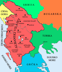 Location of Albanija