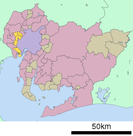 Lokasi Distrik Ama di Prefektur Aichi
