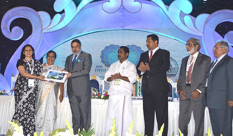 File:Anand Sharma releasing the Coffee Table Book, at the 19th Indian International Seafood Show 2014, in Chennai. The Minister for Fisheries, Tamil Nadu, Shri K.A. Jayapal, the Minister for Labour & Employment, Fisheries.jpg