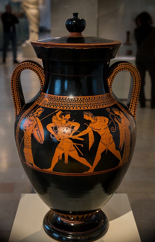 Andokides Painter ARV 3 1 Herakles Apollon tripod - wrestlers (01)