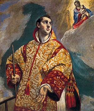 Aparicion de la Virgen bir san Lorenzo El Greco.jpg