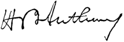 Henry B. Anthony aláírása