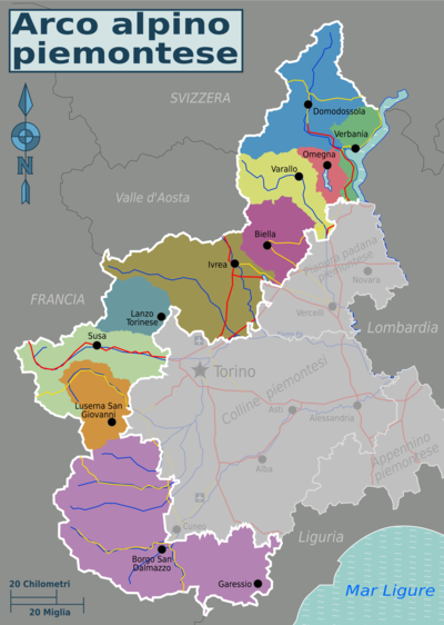Mapa dividido por regiones