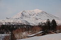 冬季從旭岳溫泉看到的旭岳
