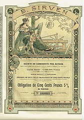 Obligation de la Société B. Sirven en date du 14 mai 1901; illustré par Luigi Loir