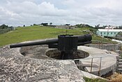 One of two 6-inch Mk VIIs, and two 9.2-inch Mk Xs, at St. David's Battery, Bermuda, in 2011