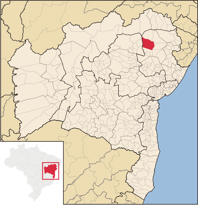 Localização de Monte Santo na Bahia