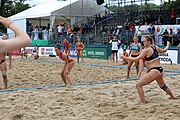 Deutsch: Beachhandball Europameisterschaften 2019 (Beach handball Euro); Tag 5: 6. Juli 2019 – Frauen, Halbfinale, Kroatien-Dänemark 1:2 (12:19, 17:10, 4:7) English: Beach handball Euro; Day 5: 6 July 2019 – Semifinal Men – Croatia-Denmark 1:2 (12:19, 17:10, 4:7)