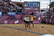 Deutsch: Beachhandball bei den Olympischen Jugendspielen 2018; Tag 7, 13. Oktober 2018; Jungen, Finale – Portugal-Spanien 1:2 English: Beach handball at the 2018 Summer Youth Olympics at 13 October 2018 – Boys Gold Medal Match – Portugal-Spain 1:2