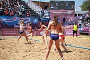 Deutsch: Beachhandball bei den Olympischen Jugendspielen 2018 in Buenos Aires; Tag 7, 13. Oktober 2018; Mädchen, Halbfinale – Niederlande-Kroatien 0:2 English: Beach handball at the 2018 Summer Youth Olympics in Buenos Aires at 13 October 2018 – Girls Semifinal – Netherlands-Croatia 0:2 Español: Handball de playa en los Juegos Olimpicos de la Juventud Buenos Aires 2018 en 13 de octubre de 2018 – Semifinales Femeninas - Países Bajos-Croacia 0:2