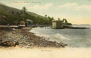 Macuto beach in 1911 Beaches of Macuto, 1911.jpg