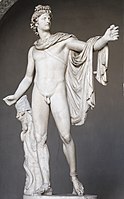 Estatua vulto redondo: Apolo do Belvedere nos Museos Vaticanos.