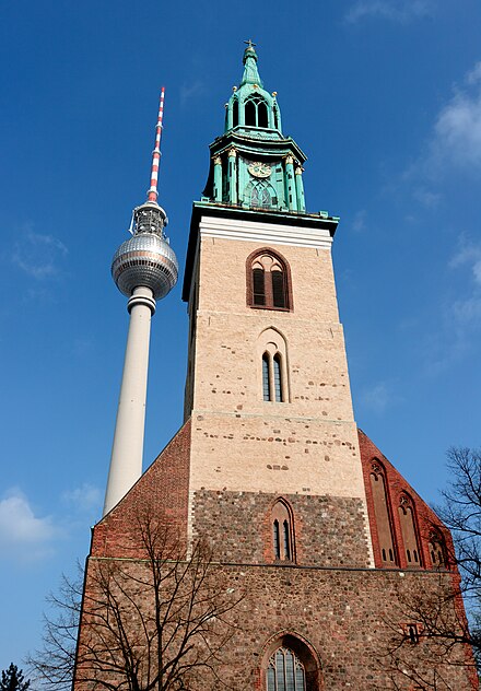 The old and new of Berlin - Marienkirche & TV Tower