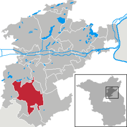 Kaart van Bernau bei Berlin