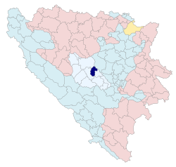 BiH municipality location Vitez.svg