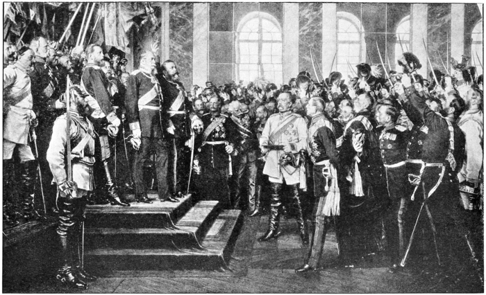 KING WILLIAM OF PRUSSIA PROCLAIMED EMPEROR OF GERMANY, VERSAILLES, JANUARY 18, 1871.
