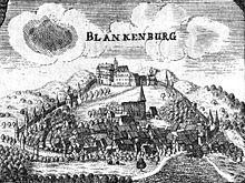 Blankenburg um 1708, noch vor dem Ausbau zur Residenzstadt