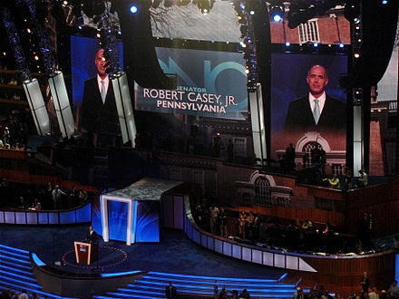 Casey speaks during the second day of the 2008 Democratic National Convention in Denver, Colorado