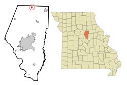 Boone County Missouri Incorporated and Unincorporated areas Sturgeon Highlighted.svg